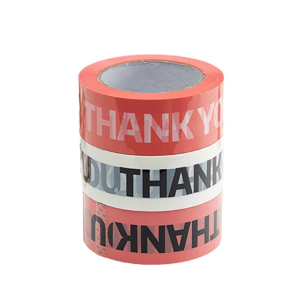 Cuộn băng keo in họa tiết chữ thank you 4.5cm x 100M dùng để trang trí / gói quà