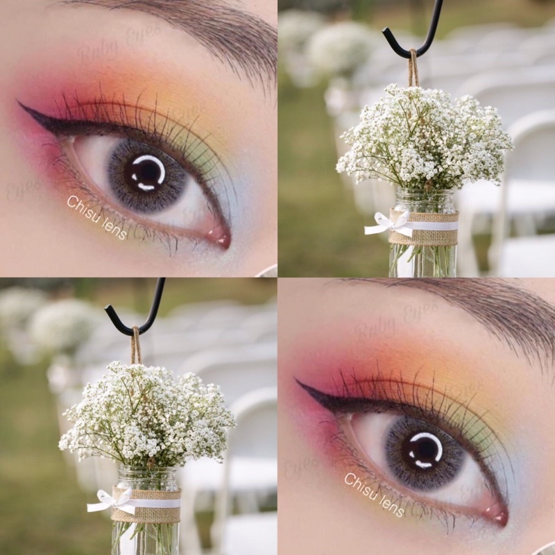 {Full 0-6 độ} Lens xám tây tự nhiên không giãn (dòng lens sử dụng 12 tháng) kèm khay đựng