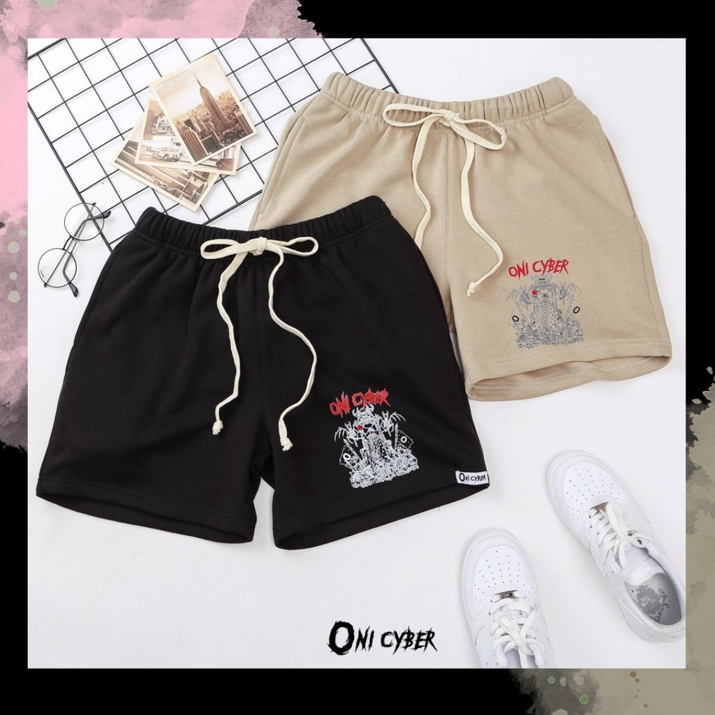 Quần đùi Unisex ONI CYBER dày dặn, Quần Local Brand phong cách hiphop chất mặc thoải mái in hình đơn giản QONI04 | BigBuy360 - bigbuy360.vn
