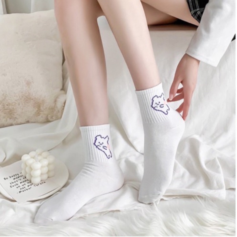 TẤT GẤU TRẮNG - MỊN MÀNG, KHÔNG XÙ PHONG CÁCH HÀN QUỐC