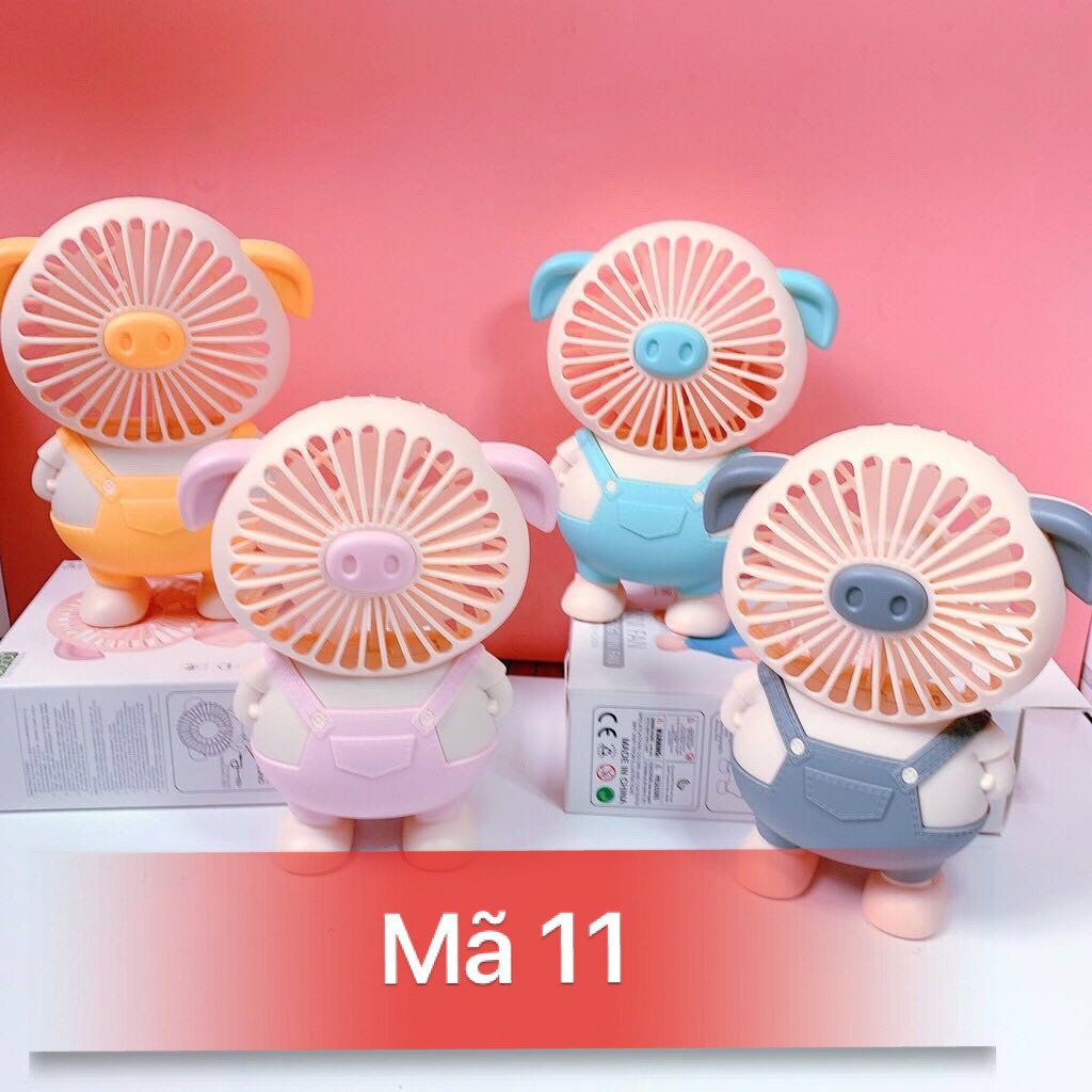 Quạt Cầm Tay Mini Hình Con Lợn Tích Điện Cực Hot