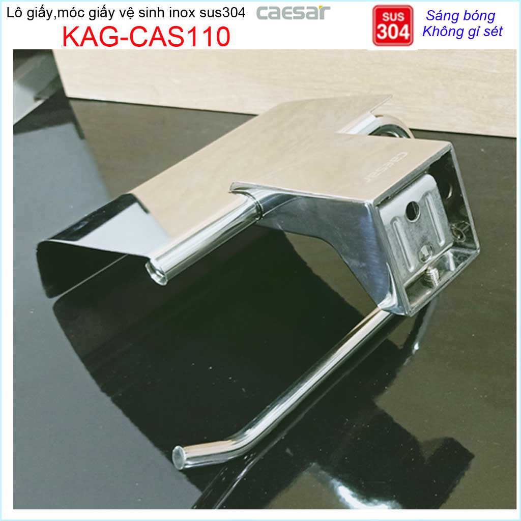 Móc gấy Caesar KAG-CAS110, hộp để giấy vệ sinh inox 304 bóng thiết kế cao cấp