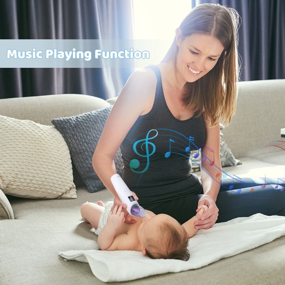 Dụng cụ hút mũi tự động có thể sạc lại có đèn và nhạc dành cho bé sơ sinh