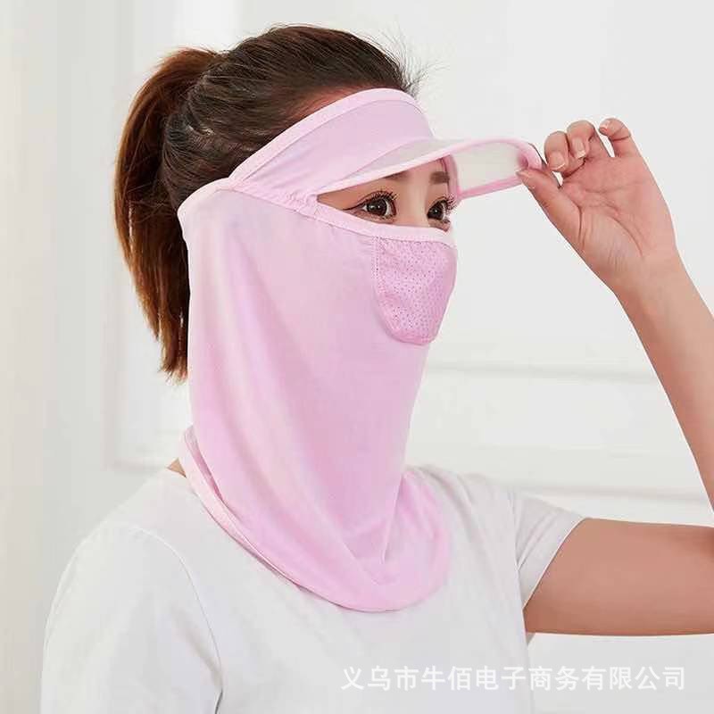 Mũ trùm mặt ninja chống nắng có chìa rộng che kín mặt vải thun thoáng mát thích hợp chạy xe, lao động ngoài trời