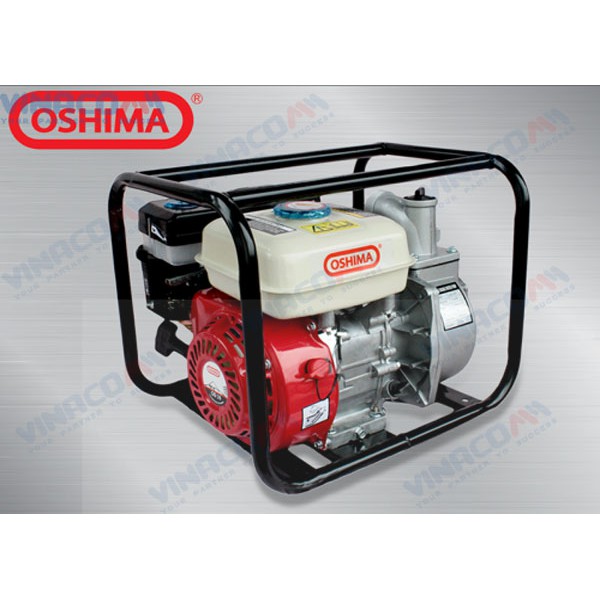 Máy bơm nước chạy xăng Oshima OS50 - Động cơ 4 thì, màu đỏ trắng, kích thước 50x45x50 cm