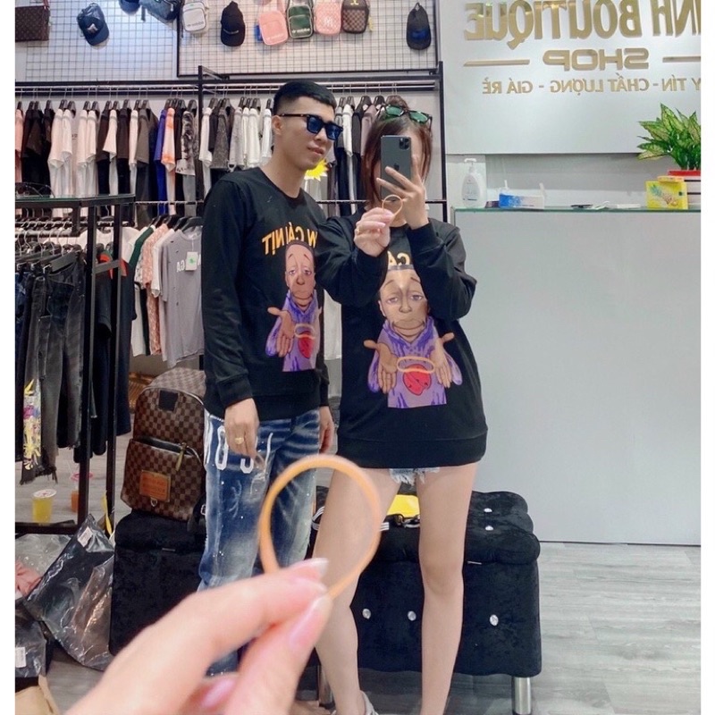 áo sweater dài tay cho nam nữ còn cái nịt thun hoặc nỉ