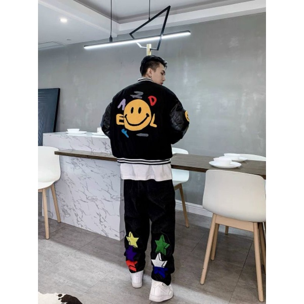 boomber thêu mặc cười