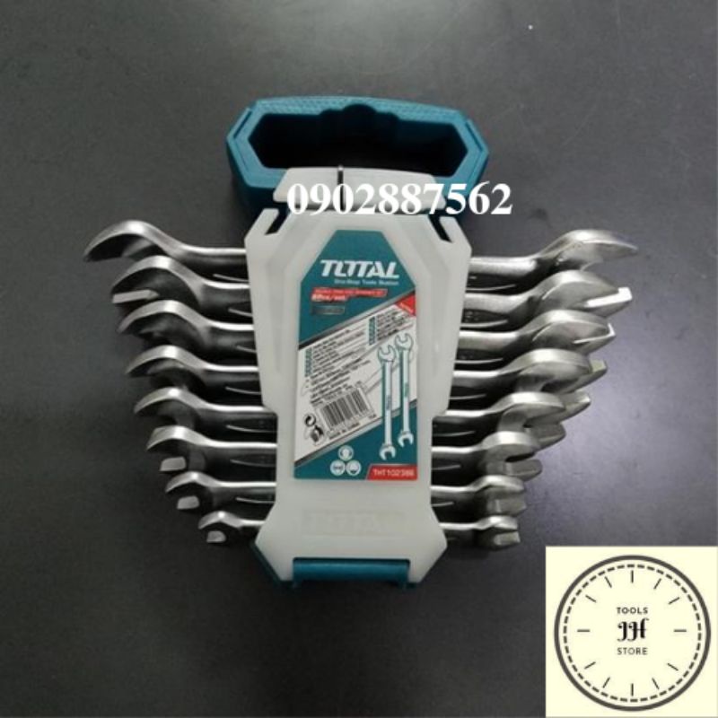 6-22mm Bộ cờ lê 2 đầu miệng 8 chi tiết Total THT102386