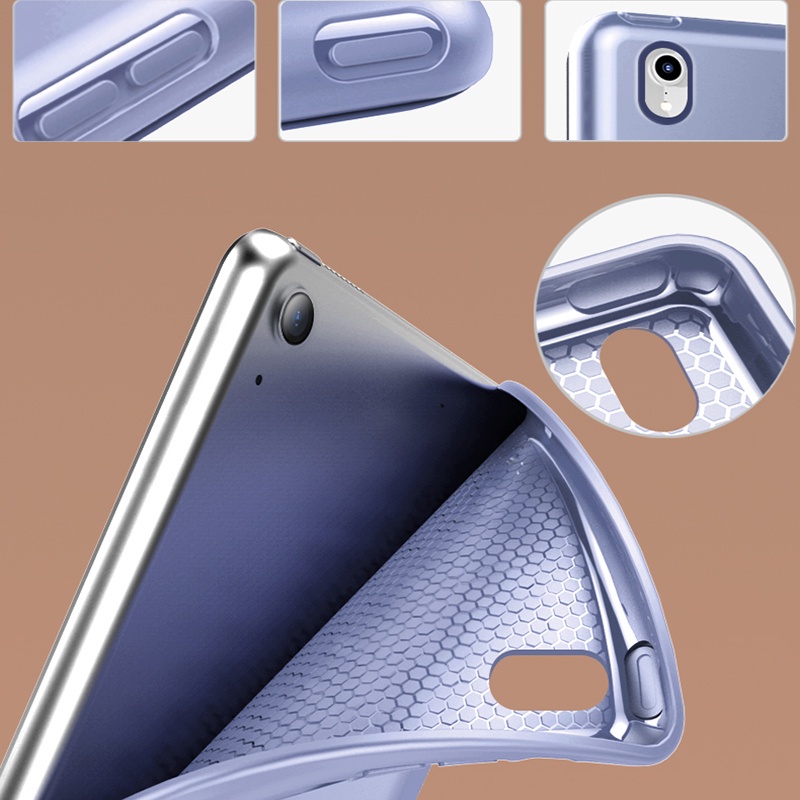 Bao Da Máy Tính Bảng PU Silicon Gập Ba Cho Ipad Air 5 4 10.9 Air 3 Pro 11 10.5 9.7 Ipad 10.2 9th 8th 7th Ipad 9.7 6th 5th Air 2 1 Pad 2 3 4 Mini 6 5 4 3 2 1