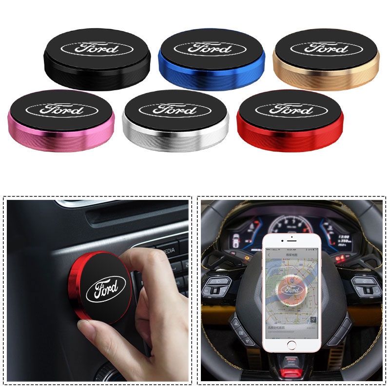 MINI Hấp phụ mạnh mẽ của Giá đỡ điện thoại di động trên ô tô từ tính Chất liệu hợp kim nhôm Biểu tượng ô tô độc quyền cho Ford Focus 2 3 1 Fiesta MK1 MK2 MK3 MK7 Fusion Ranger