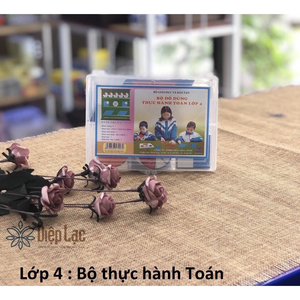 Bộ thực hành LỚP 4 (Toán- Lắp ghép -Cắt khâu thêu ) - sỉ lẻ văn phòng phẩm Diệp Lạc