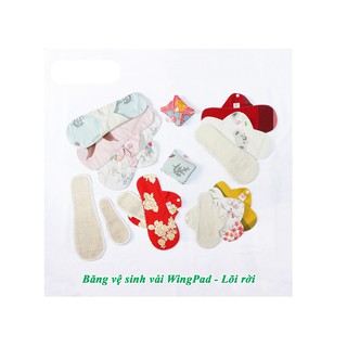 Size (25/ 29cm) LÕI RỜI nền KEM Băng vệ sinh vải WingPad
