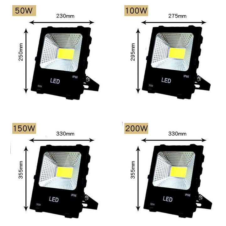 Đèn pha LED 50W bóng COB CHÍP 5054 CAM KẾT CHẤT LƯỢNG (bảo hành 2 năm)