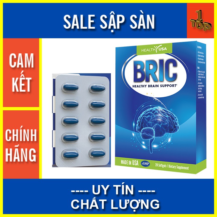 BRIC (Healthy Brain Support)- Viên uống tăng tuần hoàn não, hỗ trợ giảm nguy cơ rối loạn tiền đình, mất ngủ -Hộp 20 viên