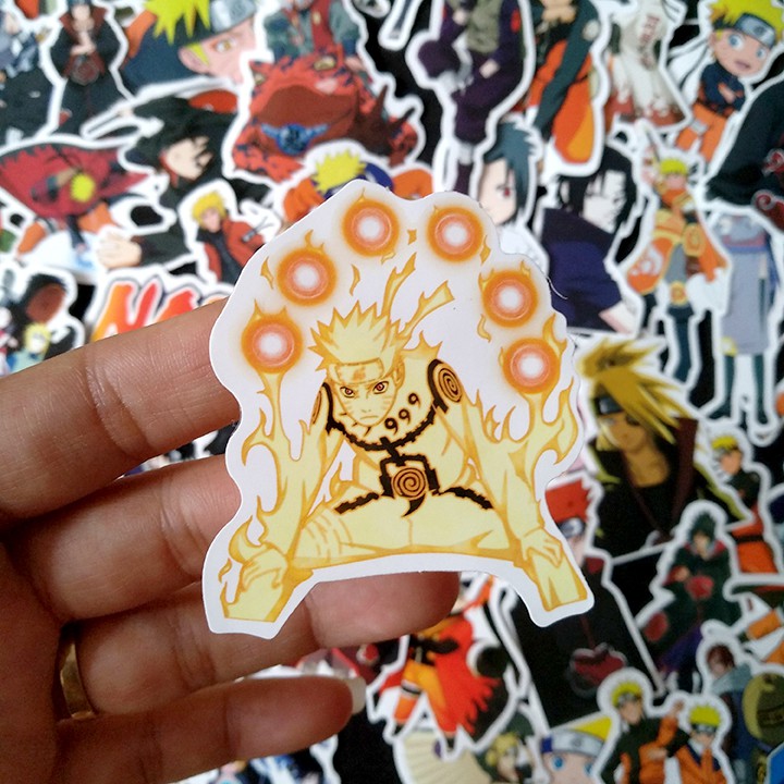 Miếng dán Sticker anime Naruto trọn bộ 110 hình - In rõ ràng sắc nét khó tróc