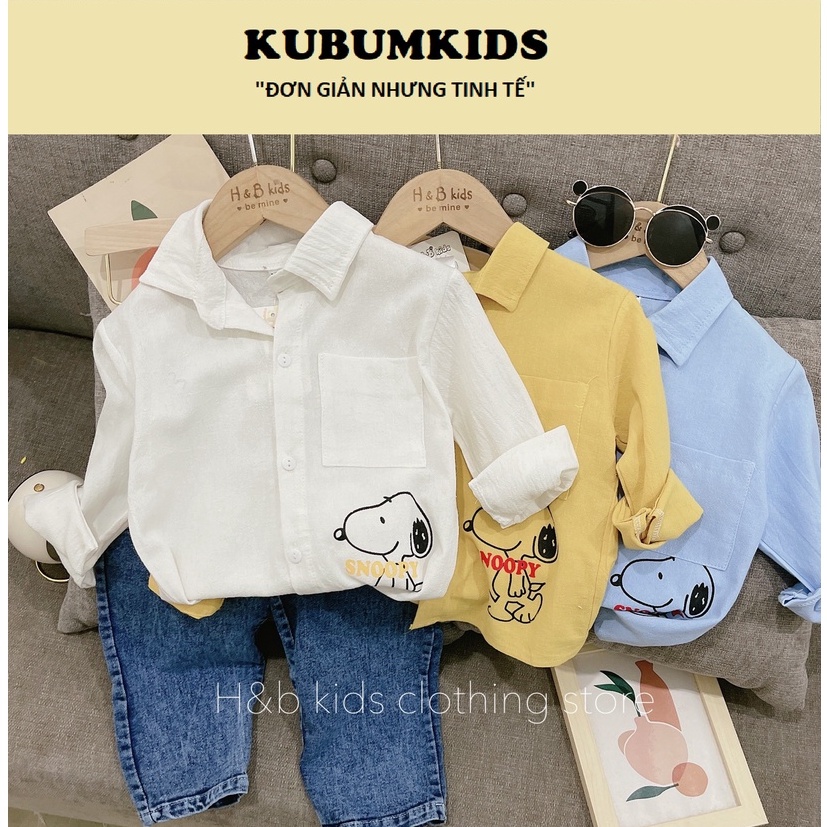 TẾT 2024: Bộ quần áo, Sét ÁO SƠ MI ĐŨI CARA + QUẦN BÒ, JEAN CARTER'S in chó SNOOPY dài bé trai 12-26kg