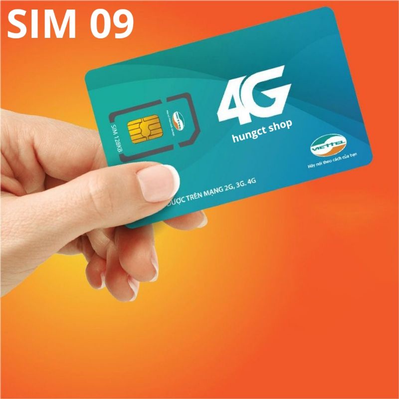 Sim Viettel đầu 09 nguyên kít đuôi số năm sinh 8x.9x. Tặng thêm que chọc sim