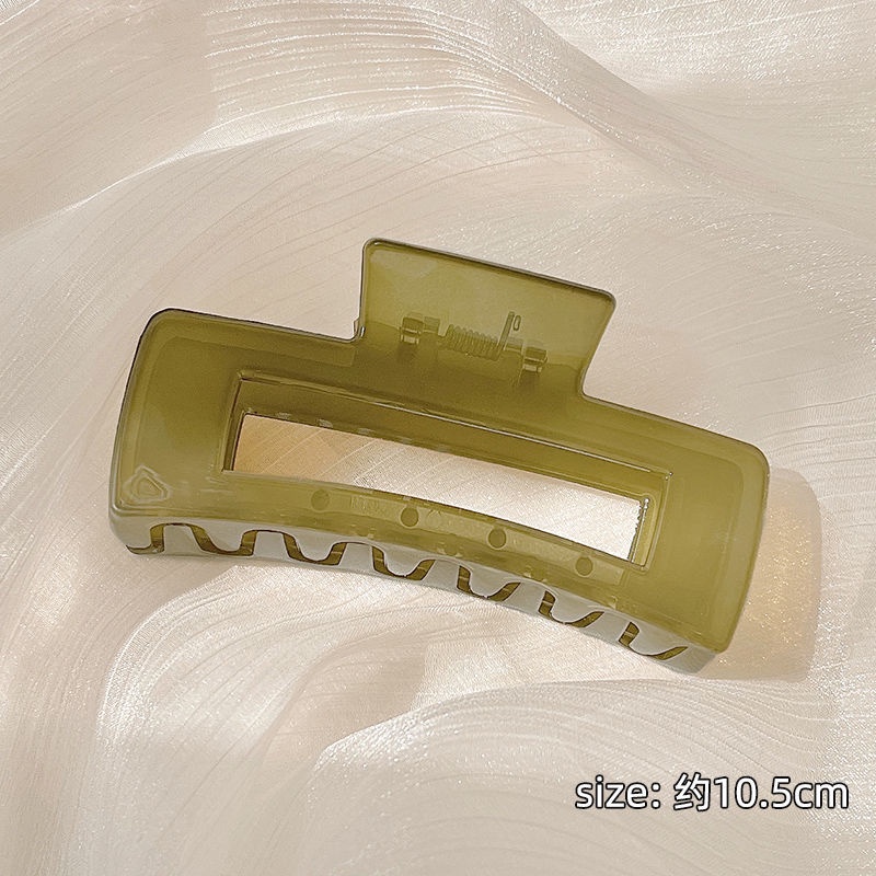 Kẹp Tóc Hình Vuông Lớn 10.5CM Màu Thạch Thời Trang