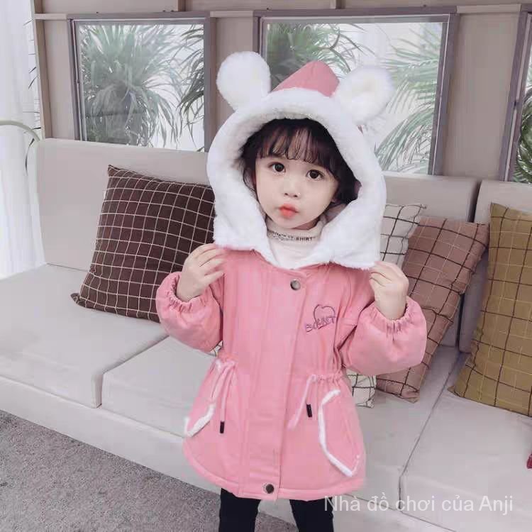 Children Pike Clothes Girls Cotton Velvet Thickening 0-7 Years Old Plus Jacket Cotton Jacket Clothes