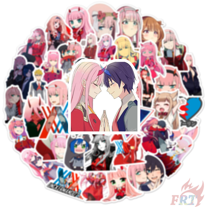 Set 50 miếng dán trang trí chống nước hình hoạt hình  DARLING in the FRANXX thời trang DIY