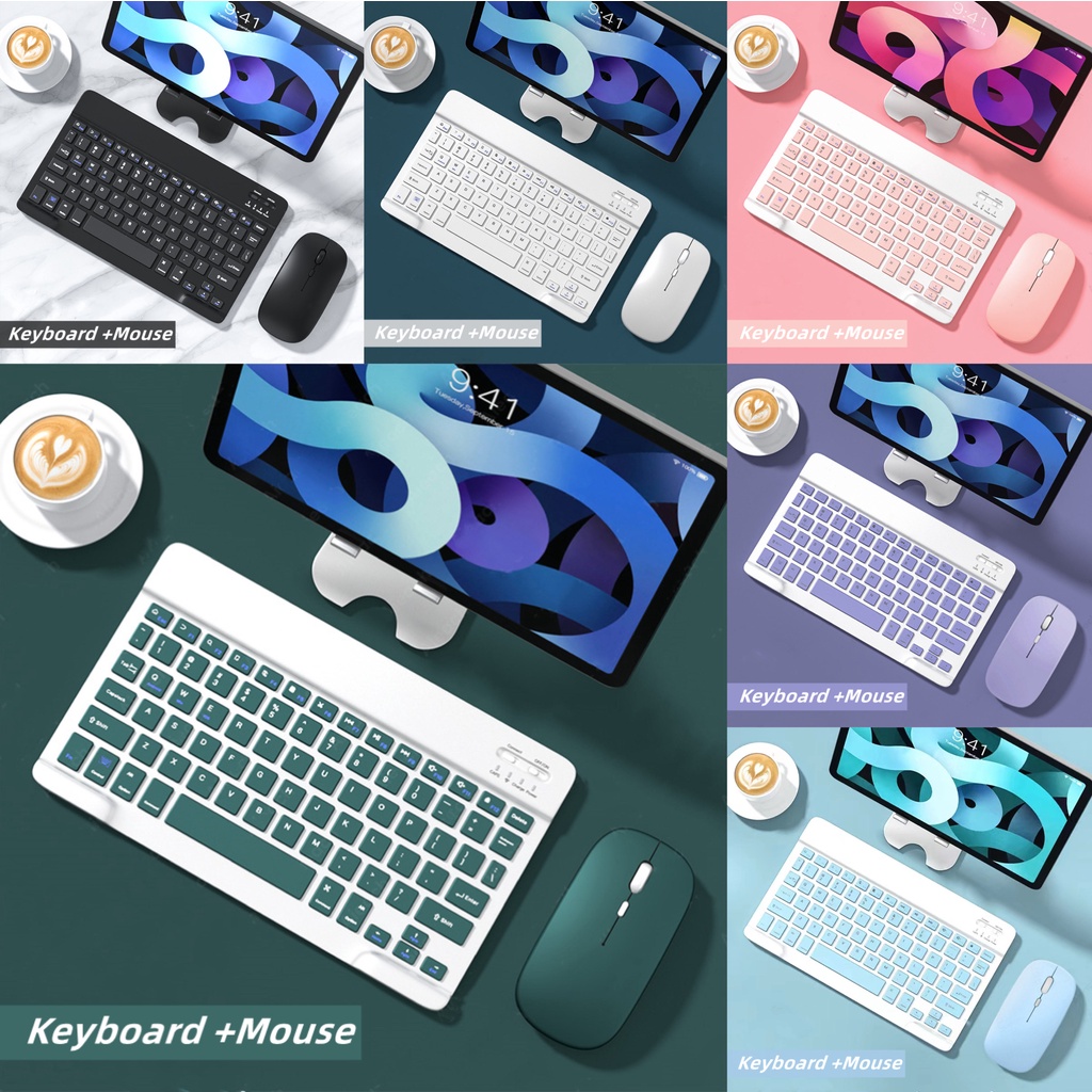 NIXXOS Bộ Bàn Phím Bluetooth Không Dây 10 inch Cho iPad Android Tablet Laptops &amp; Điện Thoại Thông Minh Trọng Lượng Nhẹ