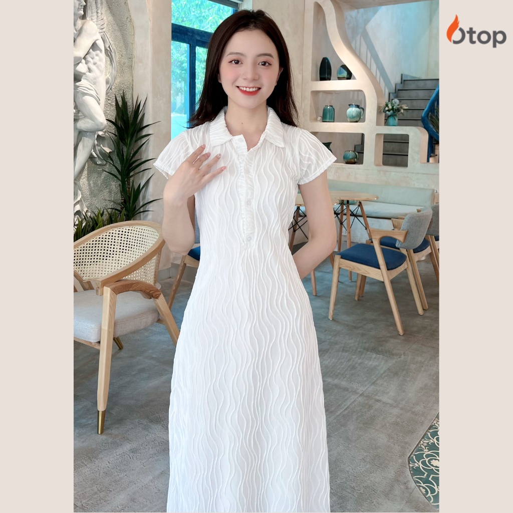 Váy Polo Nhăn Xốp dáng dài có lót trong MUỐI Vaypolonhanxop P0/K34