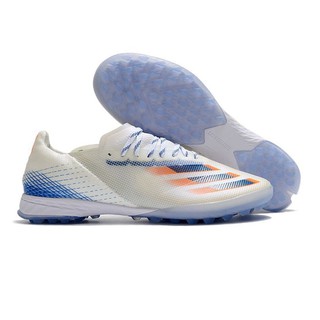 Giày Bóng Đá X Ghosted trắng vạch xanh TF - Mẫu mới nhất 2020