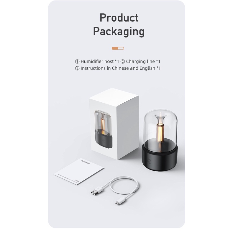 Máy phun sương nano bù ẩm cho da Pcmaster hình nến trang trí bàn làm việc không ảnh hưởng tới thiết bị điện tử