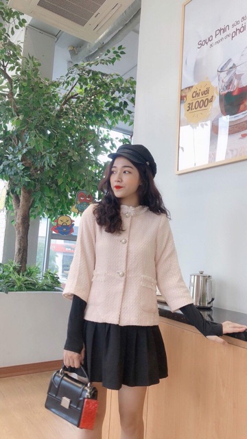 Áo Dạ ngắn khoác ngoài sang chảnh