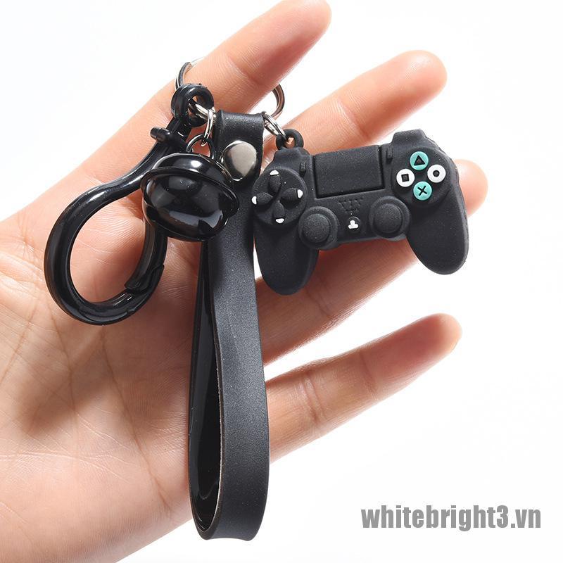 Móc Khóa Điều Khiển Chơi Game Bằng Pvc Màu Trắng Họa Tiết Hoạt Hình