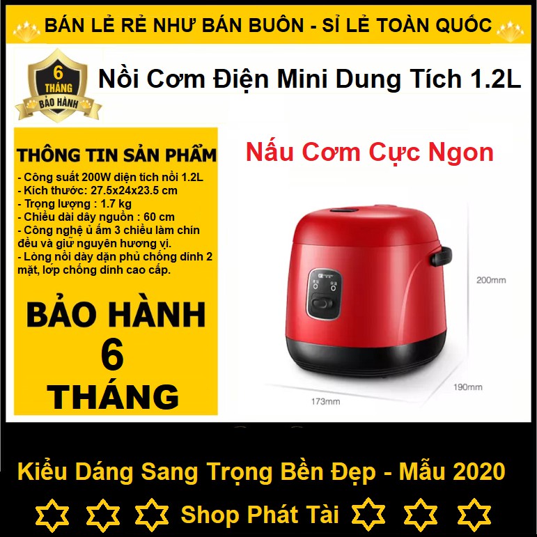 Nồi Cơm Điện Đa Năng Mini 1 Lít 2. Chống Dính 5 lớp Giúp Cơm Không Bị Cháy Và Dính Đáy Nồi. Bảo Hành 1 Đổi 1