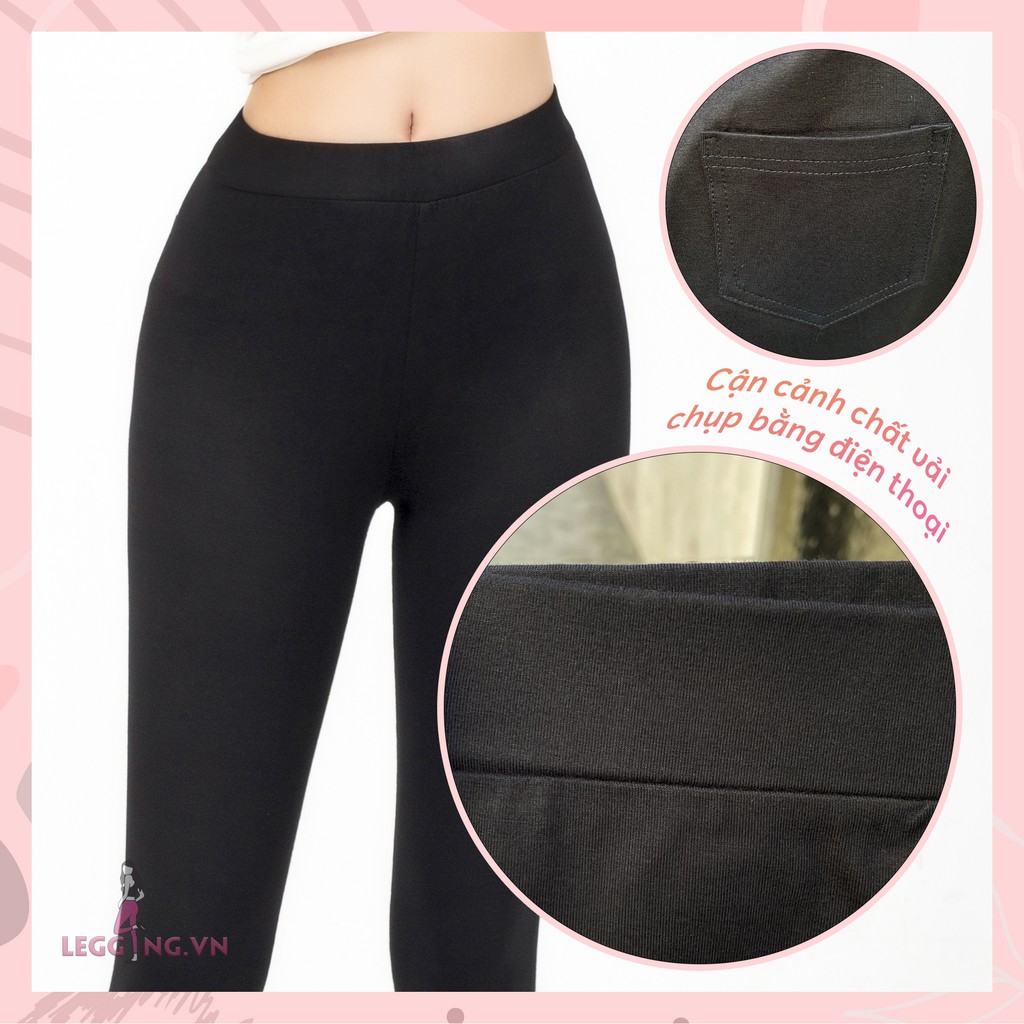 Quần Legging Nữ Cotton Hàn Xịn Đen 2 Túi Basic Best Seller [Video Mẫu Mặc + Ảnh Thật] | BigBuy360 - bigbuy360.vn