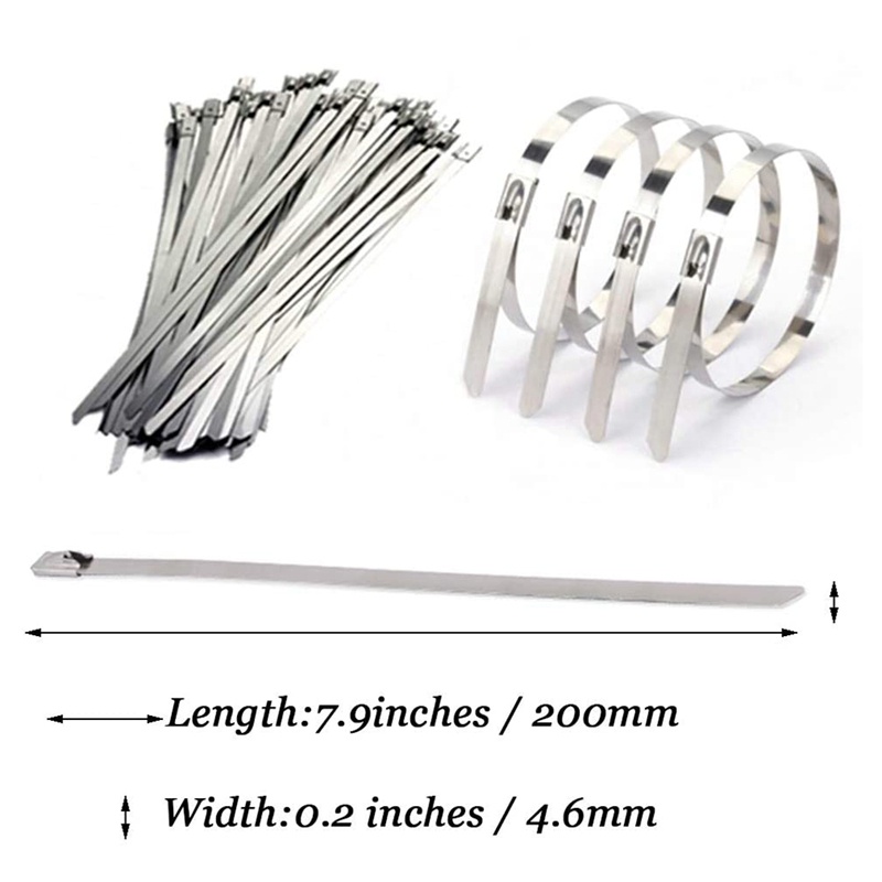 Set 100 dây rút 7.9 Inches bằng thép không gỉ