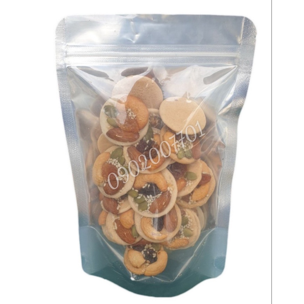 1 Kg Bánh Đồng Tiền Mix Vị: Hạt Điều, Hạnh Nhân, Nho, Mè thơm ngon