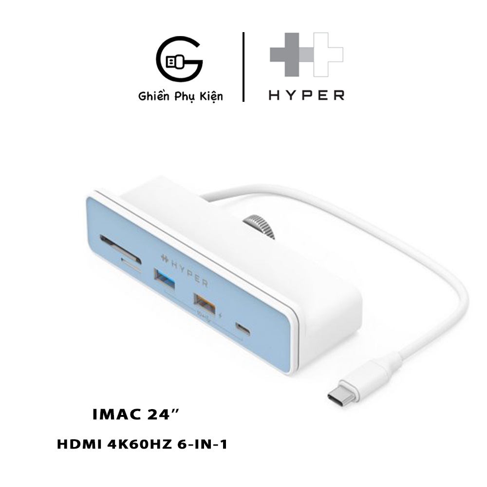 Cổng Chuyển HyperDrive IMAC 24″ HDMI 4K60HZ 6-IN-1 USB-C Hub - HD34A8