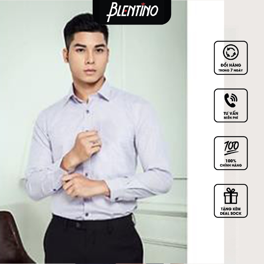 Áo Sơ Mi Nam Dài Tay Công Sở Lịch Lãm - Thương Hiệu Blentino BCV05 - Hàng Chính Hãng
