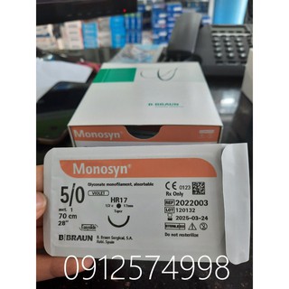 1 tép Chỉ thẩm mỹ tự tiêu Monosyn 5/0