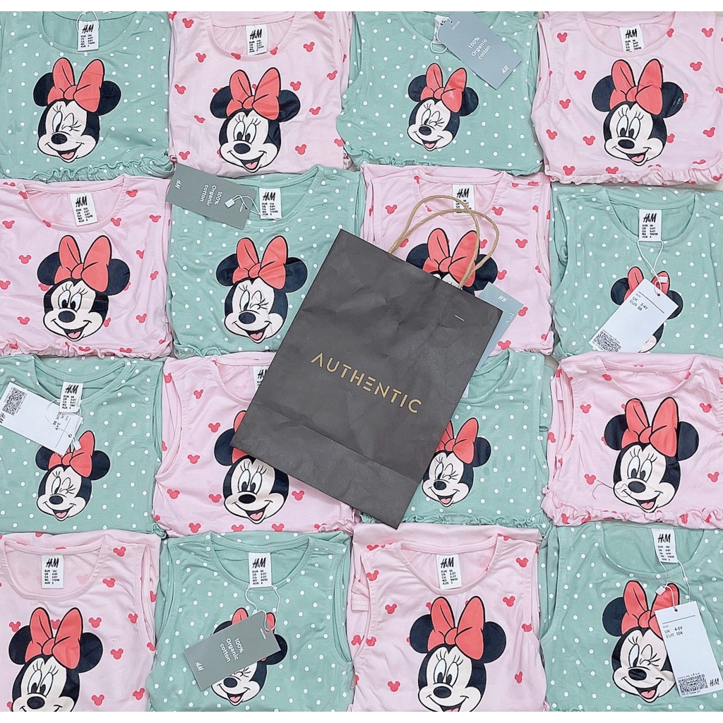 SET 2 VÁY SÁT NÁCH MICKEY XANH HỒNG