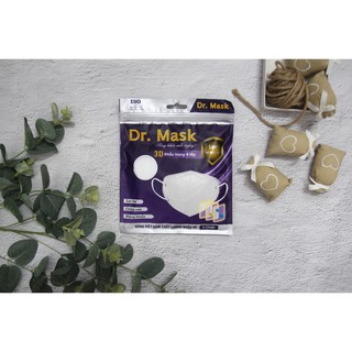 Khẩu trang y tế 3D DR.MASK 4 lớp - gói 3 chiếc