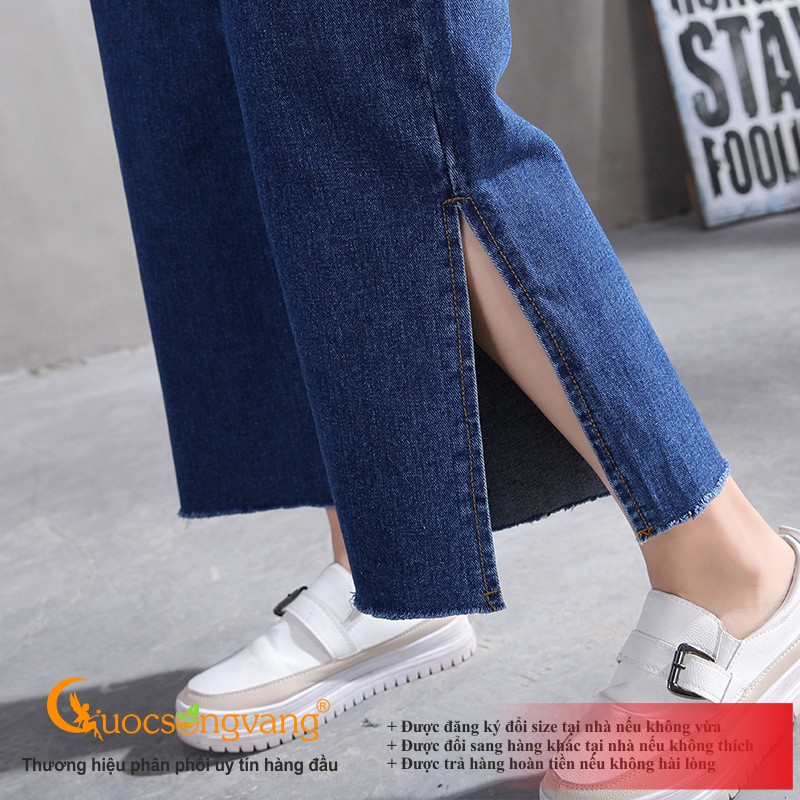 Quần jean nữ xẻ ống quần nữ ống đứng màu xanh biển GLQ092 Cuocsongvang