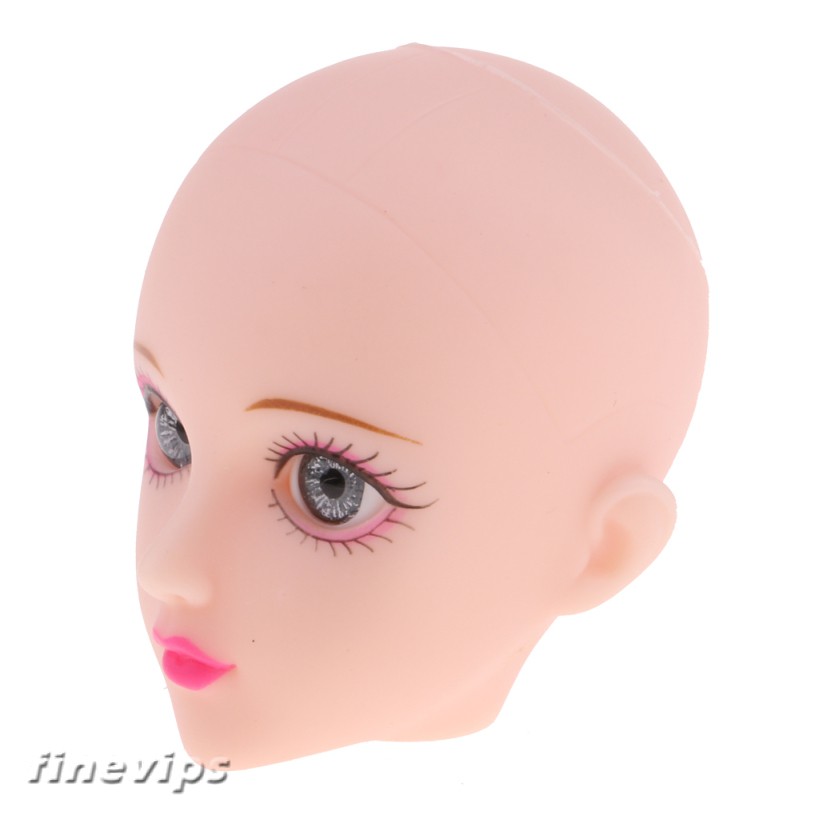 Ball-Jointed Doll Girl Head with Gray Eyes for 1/6 BJD Doll Body Parts Accs