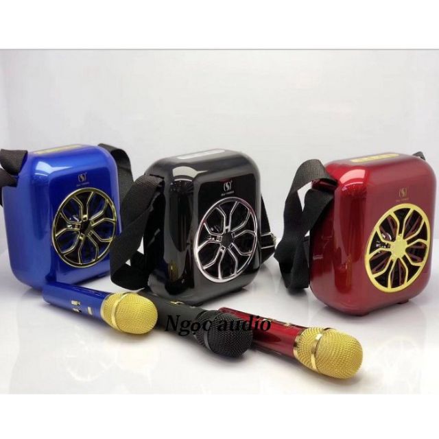 Loa hát karaoke YS A20 tặng kèm mic không dây.