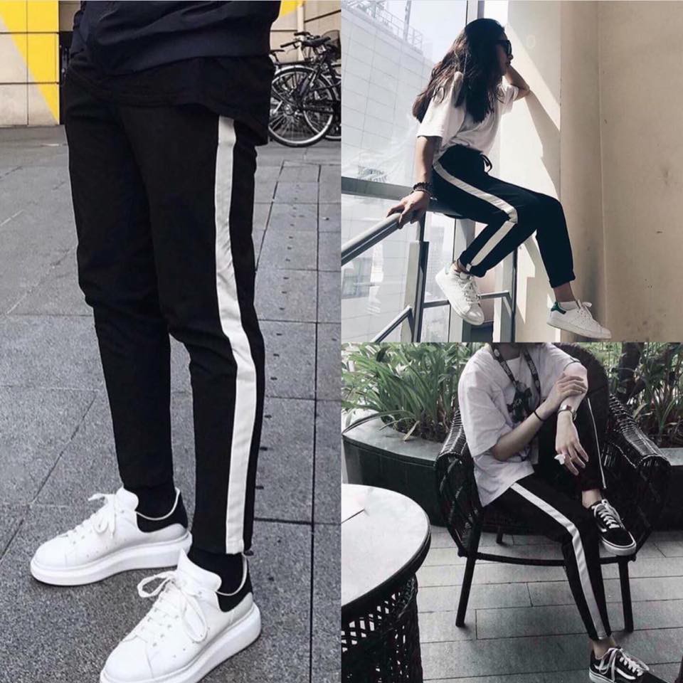 Quần 1 sọc thun da cá xuông không bo  cho nam nữ