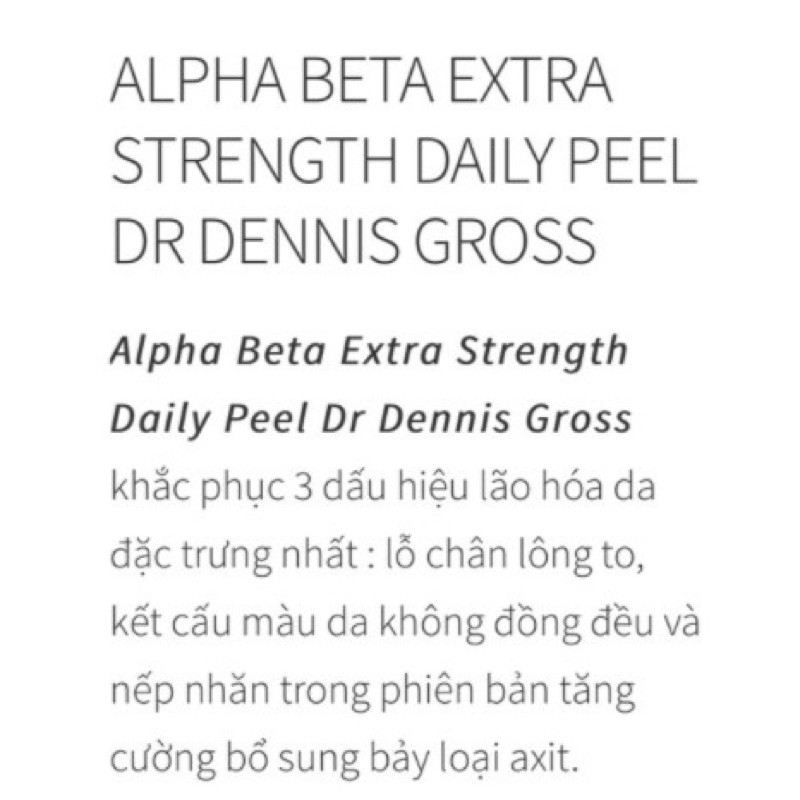 Miếng Peel da hoá học Dr Dennis gross Alpha beta extra strength daily peel