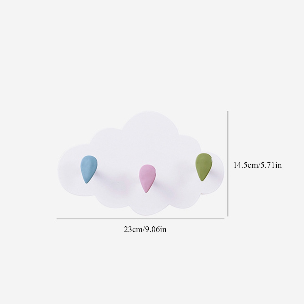 Creative Cloud Seamless Organizer 3 Hook Kitchen Bedroom Bathroom Hooks Cloud Plastic Storage Hook