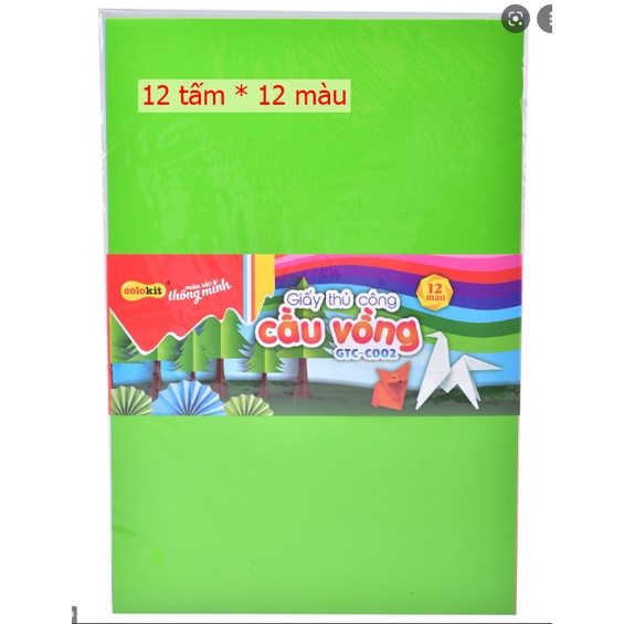 Giấy Thủ Công 12 Màu Colokit GTC-C002 ( 1 xấp 12 miếng )