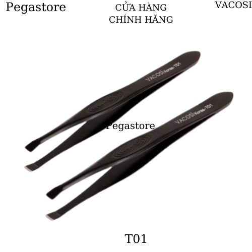 Nhíp cao cấp đầu bằng Vacosi T01 - Nhíp nối mi inox không gỉ
