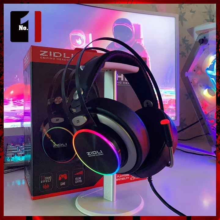 Tai Nghe Chụp Tai Gaming Có Dây Máy Tính ZIDLI ZH20 Led RGB Tai Nghe Headphone Vi Tính Laptop Chơi Game Có Mic