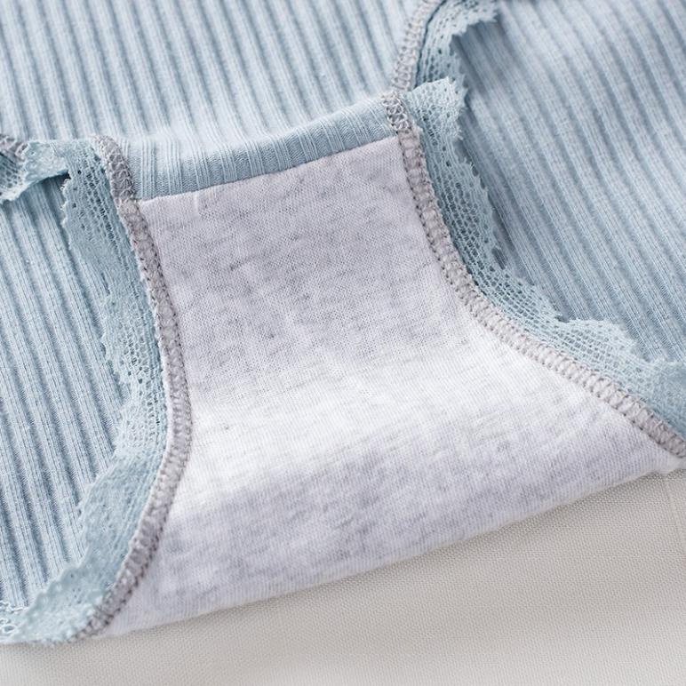 Quần Lót Nữ Cotton gân tâm cạp lưới phối viền ren điệu đà quyến rũ mã 001