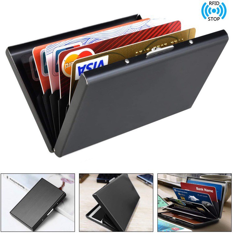 Ví nam đựng thẻ ngân hàng atm, cccd,... thiết kế đẹp mắt nhỏ gọn tíchhợp công nghệ chống trộm RFID AUKV89